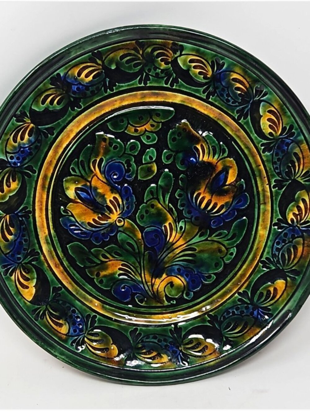 Transylvania Folk Art PotteryKorond Pall Agoston Signed Wall Decor Plate UNESCO
